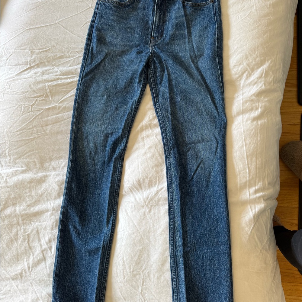 Reformation Liza High Straight Jeans size 26 Laguna wash